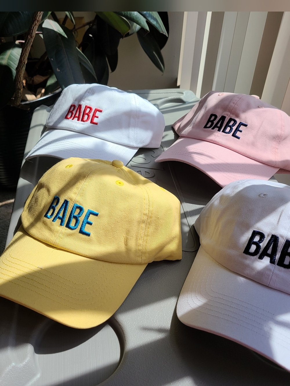 20 BABE Embroidered Cotton Baseball Caps - Variety Colors